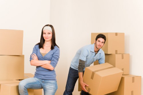 Moving team managing apartment access for Belgravia removals