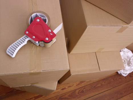 Packed boxes and protective wrapping ready for a Belgravia move