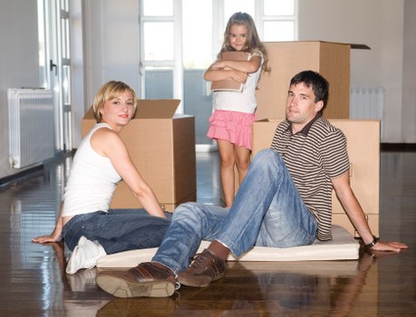 Removal team arranging a small move in a Belgravia townhouse